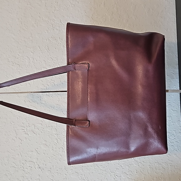 Michael Kors Burgandy Pebbled Leather Work Tote - Picture 7 of 16